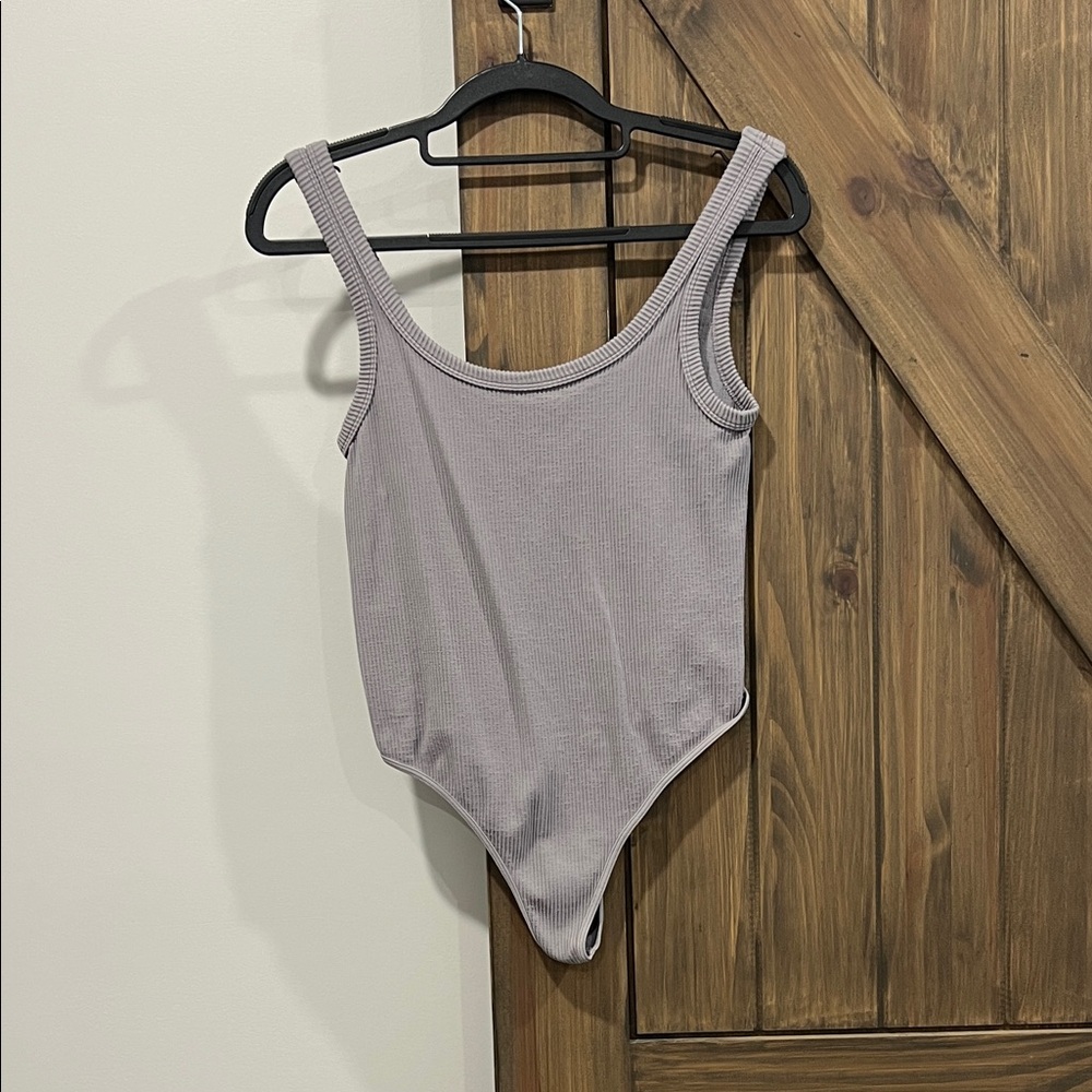 Nikibiki Ribbed Shapewear Bodysuit - Light Gray